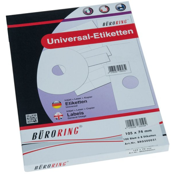 4016058035594 - Etiketten 105 x 74 mm weiß 800 Stück 4016058035594 5 4016058035594 - Etiketten 105 x 74 mm weiß 800 Stück 4016058035594 5