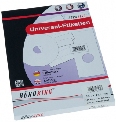 Etiketten 38,1 x 21,1mm weiß