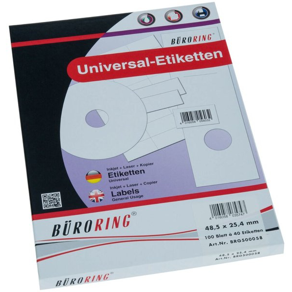 4016058035747 - Etiketten 485 x 254 mm weiß 4000 Stück 4016058035747 Bürori