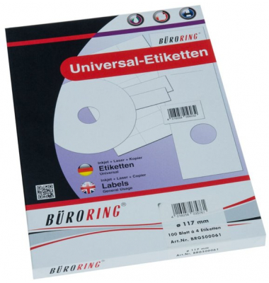 CD Etiketten Ø 117 mm weiß