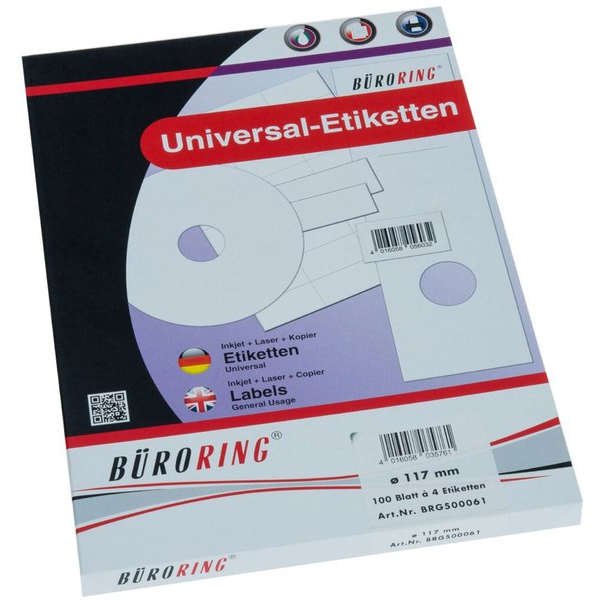 4016058035761 - CD Etiketten Ø 117 mm weiß 4016058035761 500061 200 