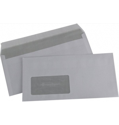Briefumschlag 307110, Din Lang, mit Fenster, haftklebend, 80g, weiß