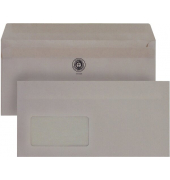 Briefumschlag 307142, Din Lang, mit Fenster, selbstklebend, 75g, grau