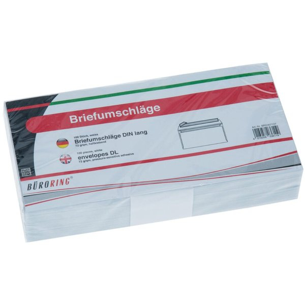 4016058036119 - Briefumschlag 307107 Din Lang ohne Fenster haftklebend 72g weiß 4016058036119 100 Stück