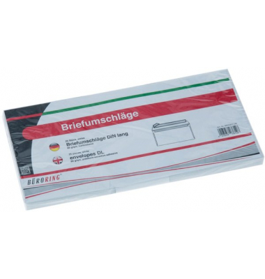 Briefumschlag MAILmedia 307109, Din Lang, ohne Fenster, haftklebend, 80g, wei&szlig;