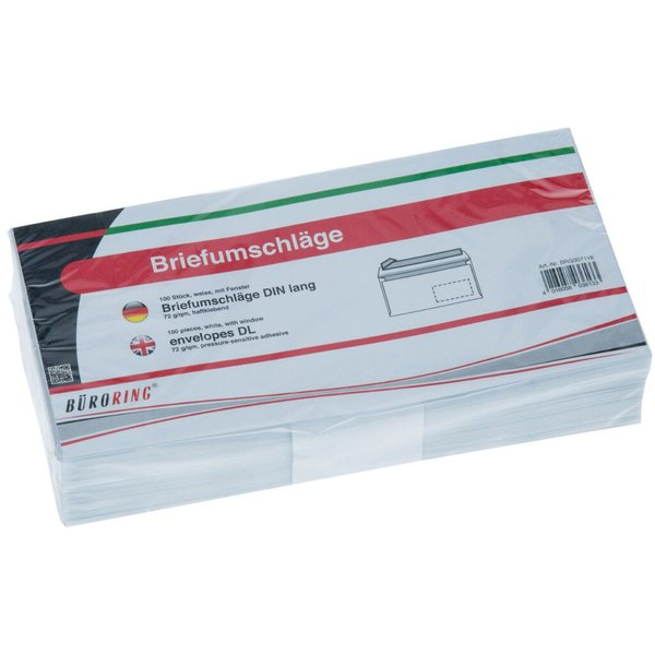 4016058036133 - Briefumschlag 307116 Din Lang mit Fenster haftklebend 72g weiß 4016058036133 100 Stück