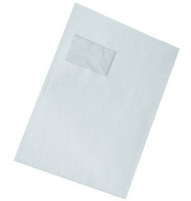 Versandtaschen 307327, C4, mit Fenster, haftklebend, 90g, weiß