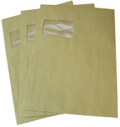 Versandtaschen C4 mit Fenster selbstklebend 90g braun