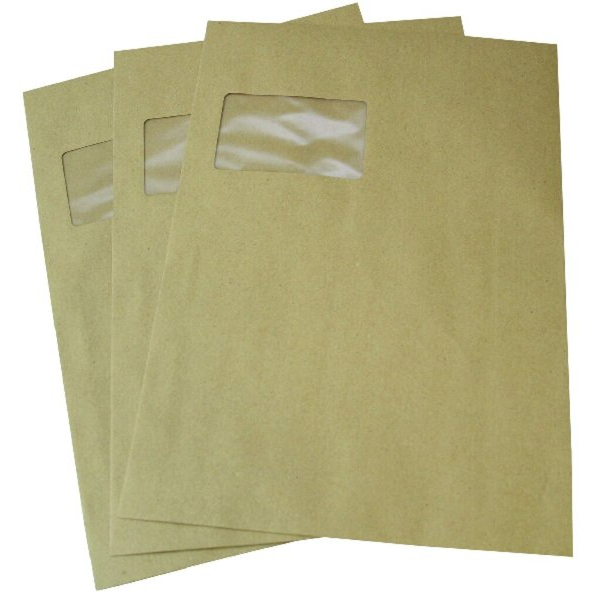 4016058036355 - Versandtaschen C4 mit Fenster selbstklebend 90g braun 4016058036355 250 Stück