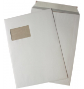 Versandtaschen C4 mit Fenster und Papprückwand haftklebend 120g weiß