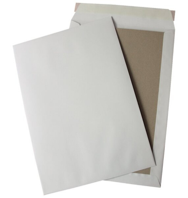 Versandtaschen B4 ohne Fenster mit Papprückwand haftklebend 120g weiß