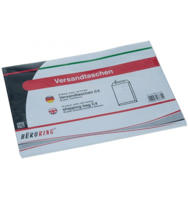 Versandtaschen C4 mit Fenster haftklebend 90g weiß