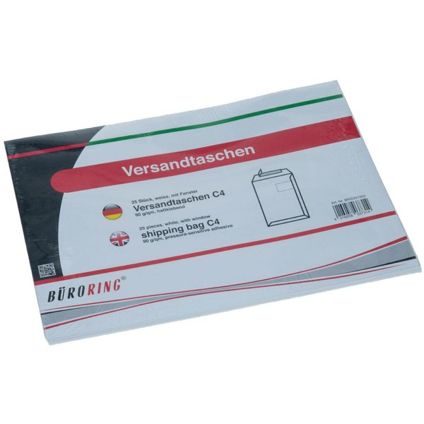 4016058037314 - Versandtaschen C4 mit Fenster haftklebend 90g weiß 4016058037314 25 Stück