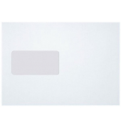 Versandtaschen 307210, C5, mit Fenster, haftklebend, 90g, weiß