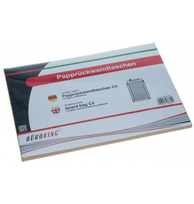 Versandtaschen C4 ohne Fenster mit Papprückwand haftklebend 110g braun