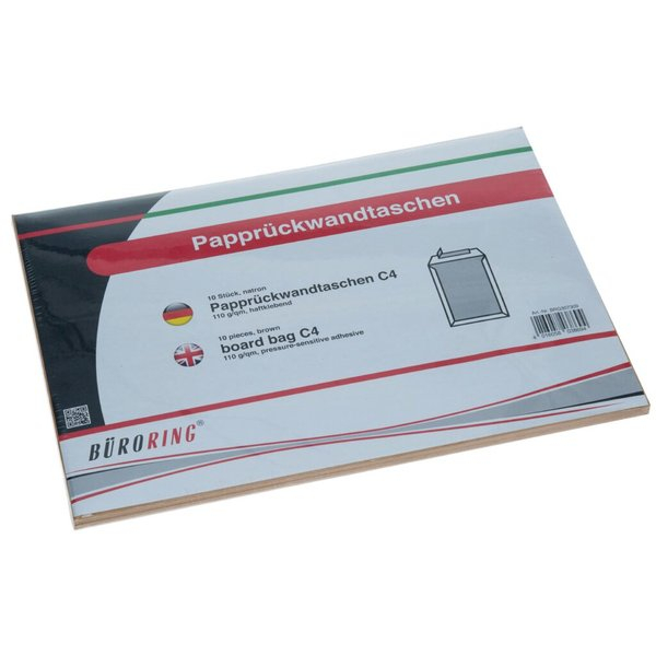 4016058038694 - Versandtaschen C4 ohne Fenster mit Papprückwand haftklebend 110g braun 4016058038694 10 Stück