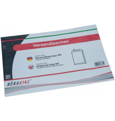 Versandtaschen B4 ohne Fenster haftklebend 120g weiß