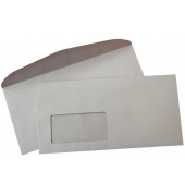 Kuvertierhüllen 307830, Din Lang+ (C6/5), 229x114mm, mit Fenster, nassklebend, 80g, grau