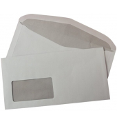 Kuvertierhüllen 307836, Din Lang+ (C6/5), 229x114mm, mit Fenster, nassklebend, 80g, weiß