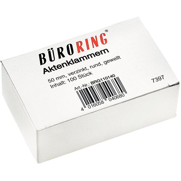 4016058040680 - Büroklammern 50mm gewellt 50mm verzinkt gewellt rund 4016058040680 261BR 100 Stück