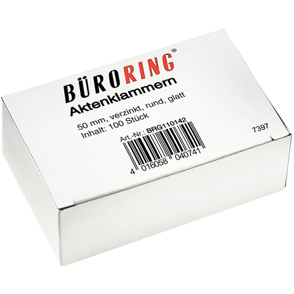 4016058040741 - Büroklammern 50mm glatt 50mm verzinkt glatt rund 4016058040741 260BR 100 Stück