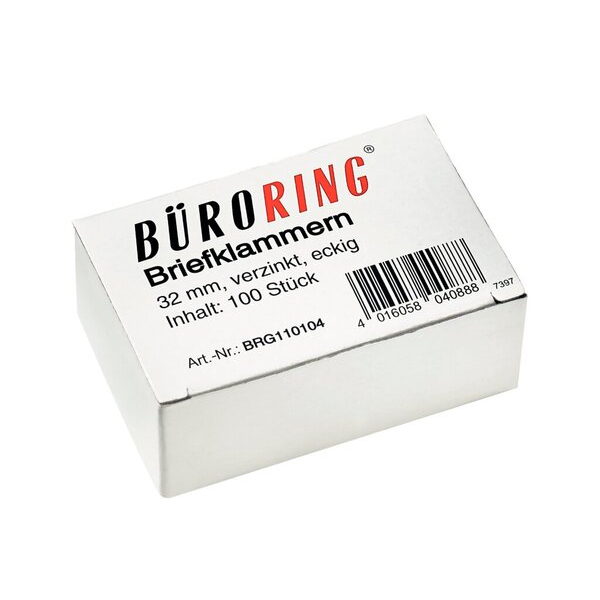 4016058040888 - Büroklammern 32mm 100 32mm verzinkt spitz-eckig 4016058040888 225BR 100 Stück