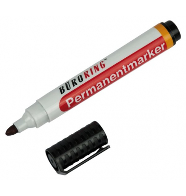 Büroring Permanentmarker, schwarz, Rundspitze 1,5-3mm