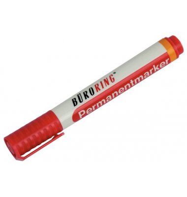 Büroring Permanentmarker, rot, Rundspitze 1,5-3mm