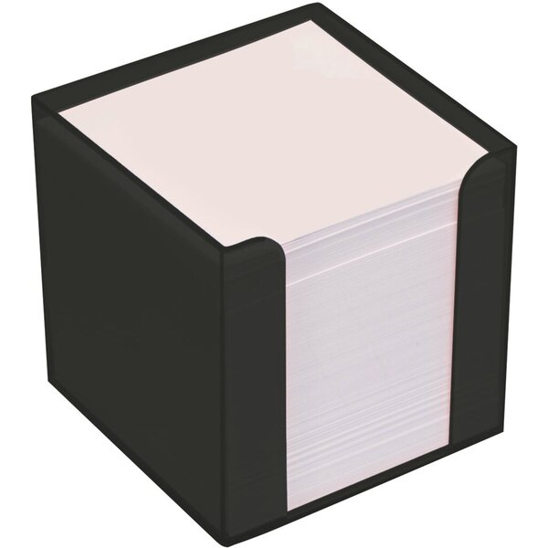 4016058046590 - Zettelbox 196614 9x9x9cm schwarz Kunststoff inkl 700 Notizzettel 4016058046590 Büroring