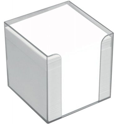 Zettelbox 196619, 90x90mm, inkl. 700 Notizzettel, transparent, Kunststoff
