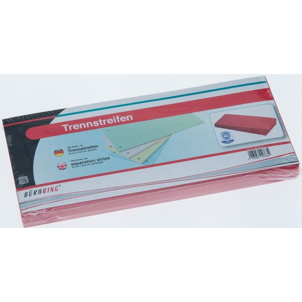 4016058047634 - Trennstreifen BRG660571 rot 190g gelocht 24x105cm  4016058047634 Büroring