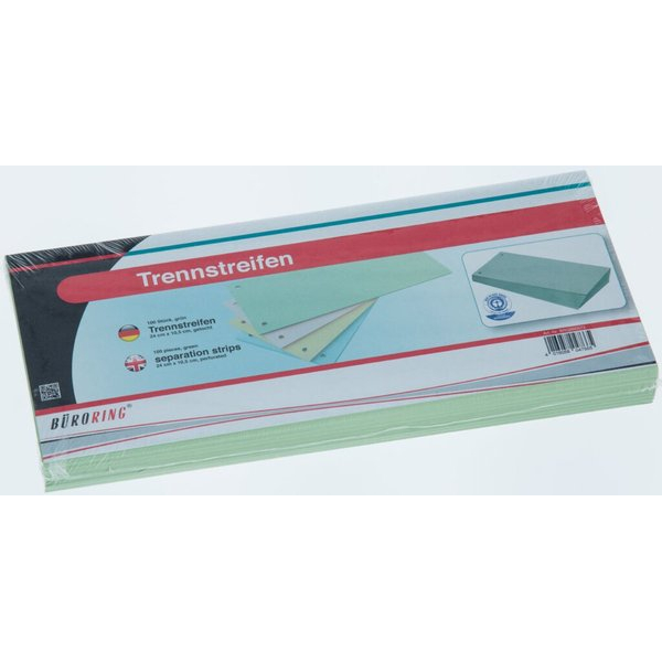 4016058047665 - Trennstreifen BRG660572 grün 190g gelocht 24x105cm  4016058047665 Büroring