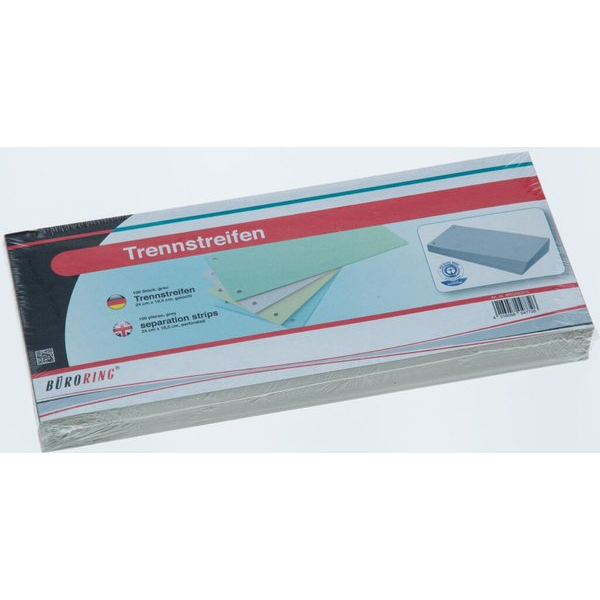 4016058047726 - Trennstreifen BRG660575 grau 190g gelocht 24x105cm  4016058047726 Büroring