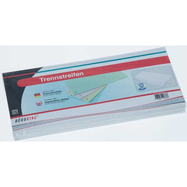 4016058047788 - Trennstreifen BRG660577 weiß 190g gelocht 24x105cm  4016058047788 Büroring