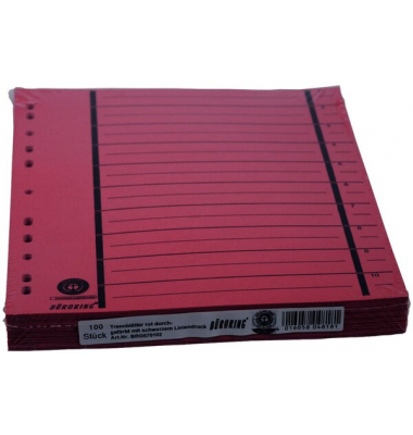 Trennblätter BRG670102 A4 rot 230g 