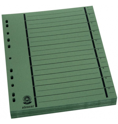 Trennblätter BRG670100 A4 grün 230g 