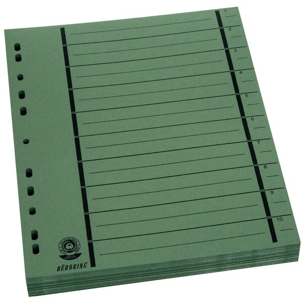 4016058048013 - Trennblätter BRG670100 A4 grün 230g Recyclingkarton 4016058048013 Büroring