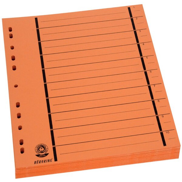 4016058048181 - Trennblätter BRG670104 A4 orange 230g Recyclingkarton 4016058048181 100 Stück