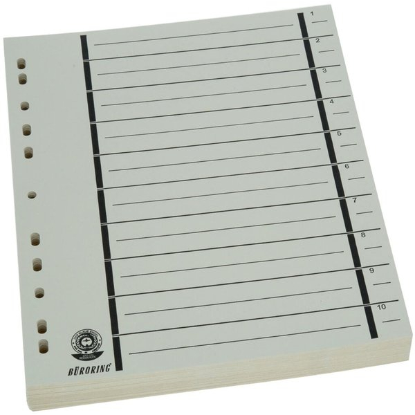 4016058048211 - Trennblätter BRG670112 A4 chamois schwarz 230g Recyclingkarton 4016058048211 Büroring
