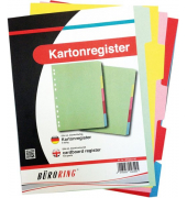 Kartonregister BRG604190 blanko A4 farbige Taben 5-teilig