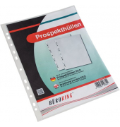 Prospekthüllen BRG620238 Standard, A4, transparent genarbt, oben offen, 0,05mm