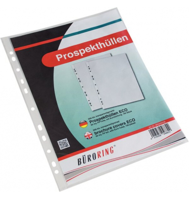 Prospekthüllen BRG620238 Standard, A4, transparent genarbt, oben offen, 0,05mm