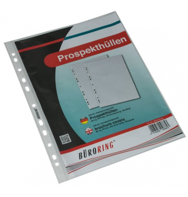 Prospekthüllen BRG620239 Standard, A4, transparent genarbt, oben offen, 0,055mm