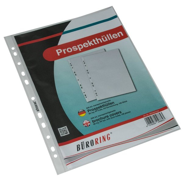4016058048853 - Prospekthüllen BRG620239 Standard A4 transparent genarbt oben offen 0055mm 4016058048853 Büroring