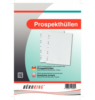 Prospekthülle BRG620253 60 my, oben und seitlich offen, A4, 