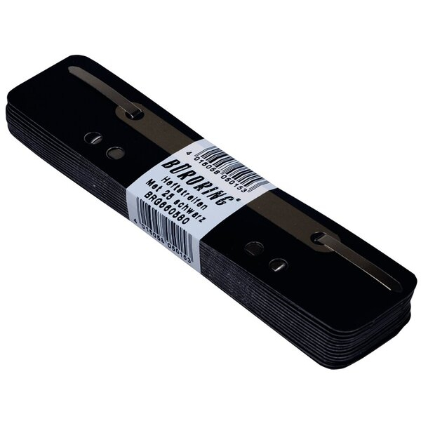 4016058050153 - Heftstreifen kurz BRG660580 35x15cm (BxL) Kunststoff mit Metalldeckleiste schwarz 4016058050153 25 Stück