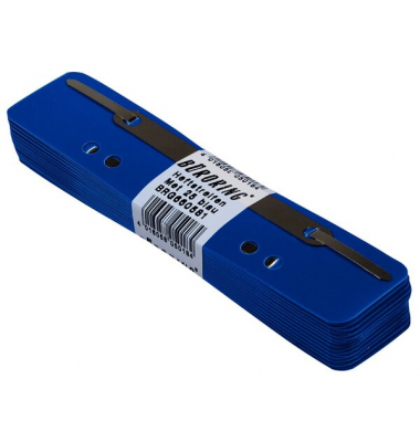 Heftstreifen kurz BRG660581, 3,5x15cm (BxL), Kunststoff mit Metalldeckleiste, blau