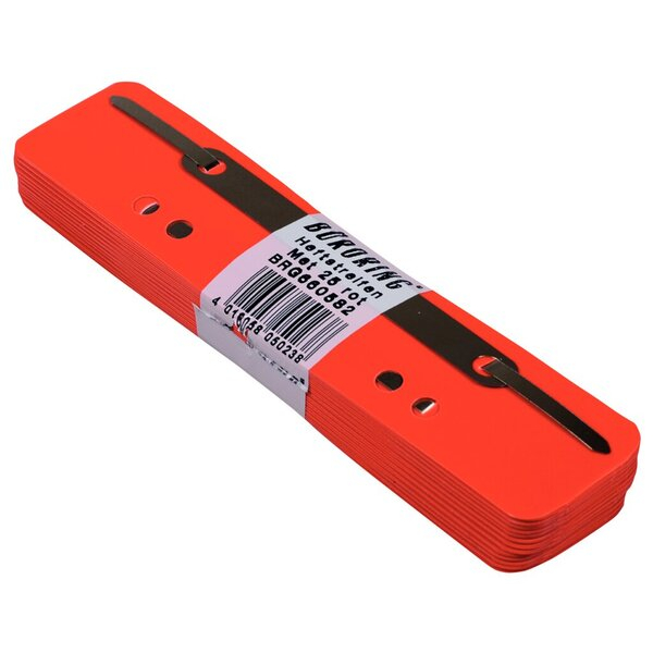 4016058050238 - Heftstreifen kurz PP rot 35x150mm Metalldeckleiste 4016058050238 25 Stück