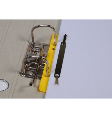 Heftstreifen kurz BRG660584, 3,5x15cm (BxL), Kunststoff mit Metalldeckleiste, gelb