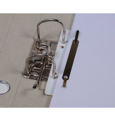 Heftstreifen kurz BRG660586, 3,5x15cm (BxL), Kunststoff mit Metalldeckleiste, wei&szlig;